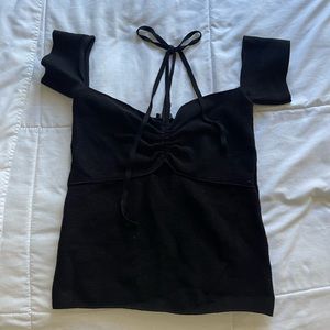 Off the shoulder halter top